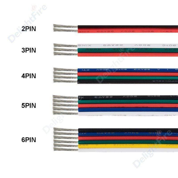 Planet Gates 3 Pin LED Wire 2 4 5 6 Core 22AWG Extension Cable JST Connector Electrical Wires Cable For WS2812B RGB RGBW LED Strip Automotive