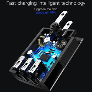 Planet Gates 3 Port USB Charger 3 in 1 Triple EU US UK Plug 2.4A Travel Wall Charger Adapter Mobile Phone Charger For iPhone X Samsung