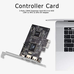 Planet Gates 3 Ports 1394A Expansion Card PCI-E 1X to IEEE 1394 DV Video Adapter 1x 4Pin 2x 6Pin Controller for Desktop PC