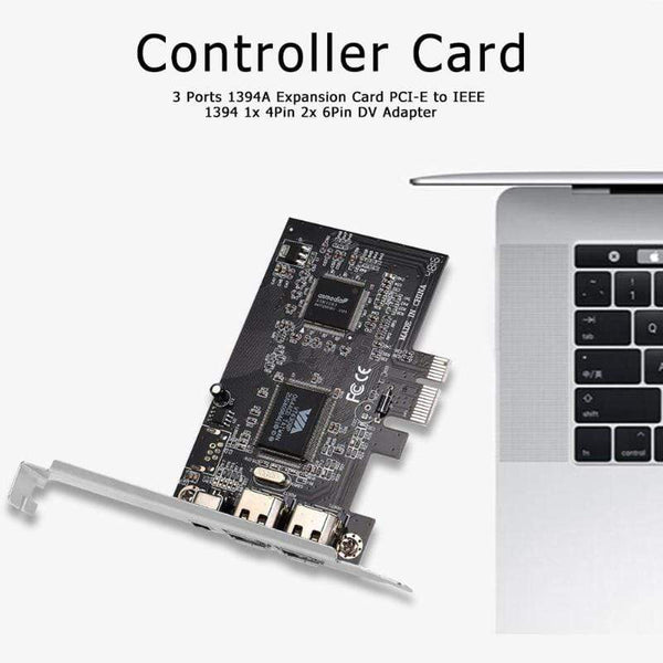 Planet Gates 3 Ports 1394A Expansion Card PCI-E 1X to IEEE 1394 DV Video Adapter 1x 4Pin 2x 6Pin Controller for Desktop PC