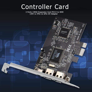 Planet Gates 3 Ports 1394A Expansion Card PCI-E 1X to IEEE 1394 DV Video Adapter 1x 4Pin 2x 6Pin Controller for Desktop PC