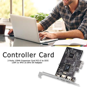 Planet Gates 3 Ports 1394A Expansion Card PCI-E 1X to IEEE 1394 DV Video Adapter 1x 4Pin 2x 6Pin Controller for Desktop PC