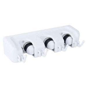 Planet Gates 3 Position with Hooks Mop Holder Hanger Home Kitchen Storage Broom Rakes Garage Tools Wall Organizer System