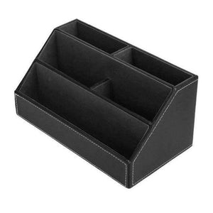 Planet Gates 3 PU Leather Office Desk Organizer Desktop Card Pencil Pen Holder Stationery Storage Box Container Accessories School Supplies