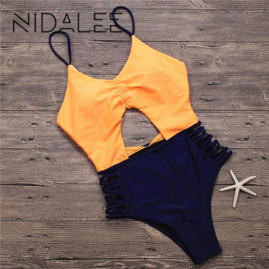 Planet Gates 3 / S Sexy Women Swimwear One Piece Swimsuit Monokini Push Up Padded High Waist Beachwear Bandage One Piece Swimwear