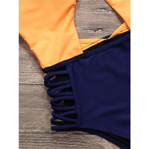 Planet Gates 3 / S Sexy Women Swimwear One Piece Swimsuit Monokini Push Up Padded High Waist Beachwear Bandage One Piece Swimwear