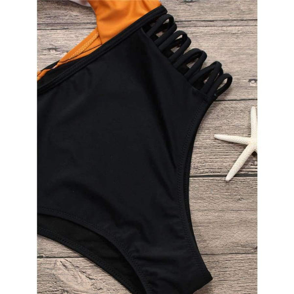 Planet Gates 3 / S Sexy Women Swimwear One Piece Swimsuit Monokini Push Up Padded High Waist Beachwear Bandage One Piece Swimwear