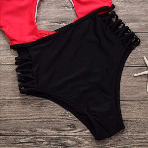 Planet Gates 3 / S Sexy Women Swimwear One Piece Swimsuit Monokini Push Up Padded High Waist Beachwear Bandage One Piece Swimwear