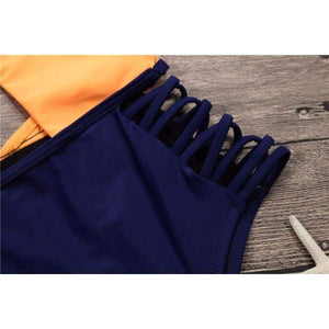 Planet Gates 3 / S Sexy Women Swimwear One Piece Swimsuit Monokini Push Up Padded High Waist Beachwear Bandage One Piece Swimwear