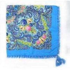 Planet Gates 3 sky blue Fashion woman Scarf square scarves short tassel floral printed Women Wraps Winter lady shawls free shipping-03