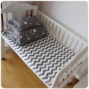 Planet Gates 3 to 7Pcs Cotton Baby Bedding Set Grey Star Pattern Baby Bed Linen For Newborns Baby Sheet Bumpers Pillow Duvet Crib Bumpers