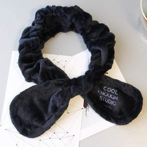 TwistTurban Headwear Velvet Rabbit Ears Headband Soft Towel Hair Band Wrap Headband For Bath Spa Make Up Women Girls Accessories
