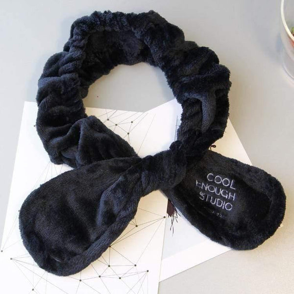 TwistTurban Headwear Velvet Rabbit Ears Headband Soft Towel Hair Band Wrap Headband For Bath Spa Make Up Women Girls Accessories