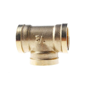 3 Way Tee T Type 1/8" 1/4" 3/8" 1/2" 3/4" BSP Female Thread Brass Pipe Fitting Adapter Coupler Connector for Air Water Fuel Gas