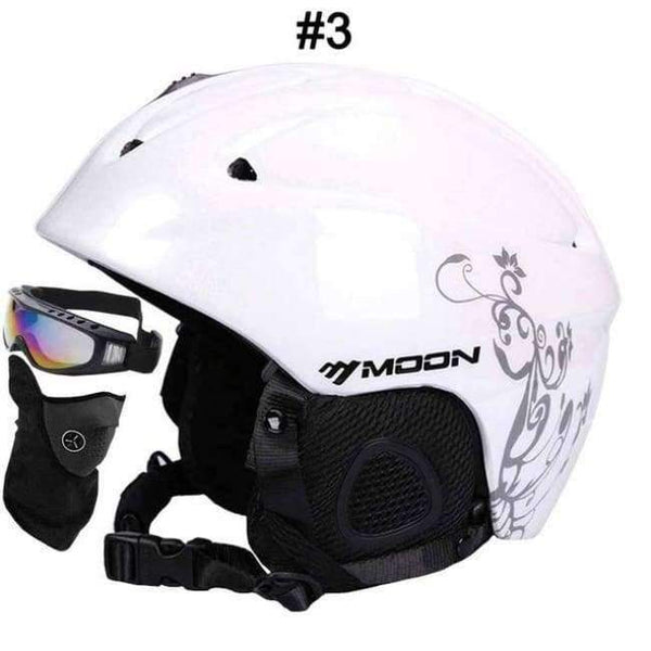 Planet Gates 3 White Gray Flower / L Ski Helmet Women Men CE Safety In-mold Sking Snowboard Skateboard Snow Helmet Size S/M/L/XL