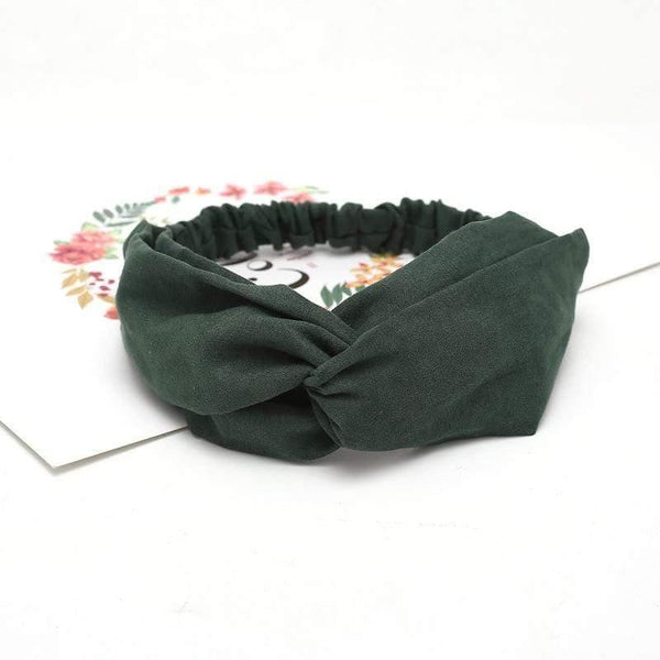 Women Summer Autumn Suede Headband Vintage Cross Knot Elastic Hair Bands Soft Solid Girls Hairband Hair Accessories
