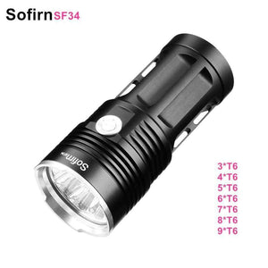 Planet Gates 3 x T6 / black Sofirn SF34 Powerful LED Flashlight 2000LM Cree LED Torch Light 18650 Tactical Flashlight 5 Modes Linterna Portable Lamp Light