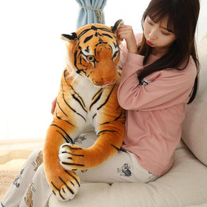 Planet Gates 30-110cm Lifelike Tiger Plush Toy Stuffed Wild Force Forest Animals Simulation White Tiger Jaguar Doll Kid Birthday Gift for Boy