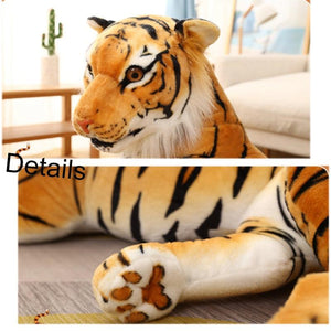 Planet Gates 30-110cm Lifelike Tiger Plush Toy Stuffed Wild Force Forest Animals Simulation White Tiger Jaguar Doll Kid Birthday Gift for Boy