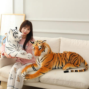 Planet Gates 30-110cm Lifelike Tiger Plush Toy Stuffed Wild Force Forest Animals Simulation White Tiger Jaguar Doll Kid Birthday Gift for Boy
