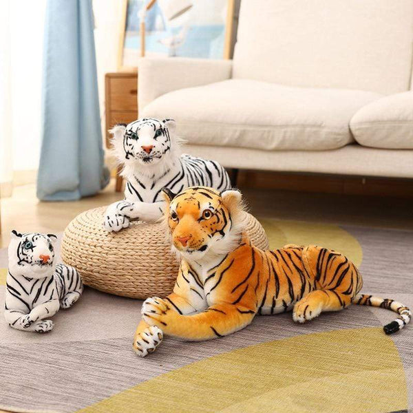 Planet Gates 30-110cm Lifelike Tiger Plush Toy Stuffed Wild Force Forest Animals Simulation White Tiger Jaguar Doll Kid Birthday Gift for Boy