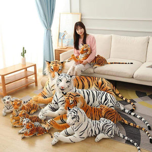 Planet Gates 30-110cm Lifelike Tiger Plush Toy Stuffed Wild Force Forest Animals Simulation White Tiger Jaguar Doll Kid Birthday Gift for Boy