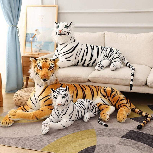 Planet Gates 30-110cm Lifelike Tiger Plush Toy Stuffed Wild Force Forest Animals Simulation White Tiger Jaguar Doll Kid Birthday Gift for Boy