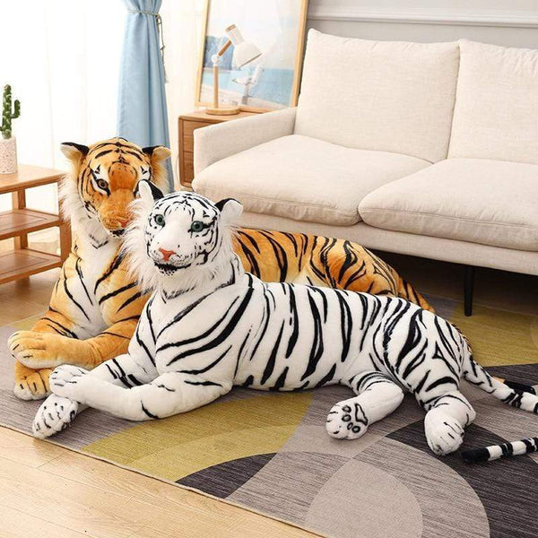 Planet Gates 30-110cm Lifelike Tiger Plush Toy Stuffed Wild Force Forest Animals Simulation White Tiger Jaguar Doll Kid Birthday Gift for Boy