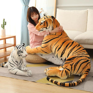Planet Gates 30-110cm Lifelike Tiger Plush Toy Stuffed Wild Force Forest Animals Simulation White Tiger Jaguar Doll Kid Birthday Gift for Boy