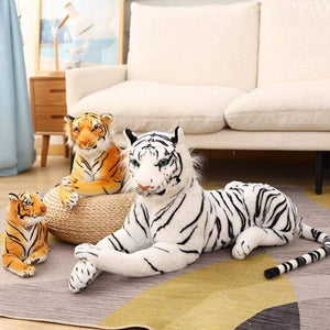 Planet Gates 30-110cm Lifelike Tiger Plush Toy Stuffed Wild Force Forest Animals Simulation White Tiger Jaguar Doll Kid Birthday Gift for Boy