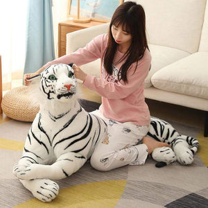 Planet Gates 30-110cm Lifelike Tiger Plush Toy Stuffed Wild Force Forest Animals Simulation White Tiger Jaguar Doll Kid Birthday Gift for Boy