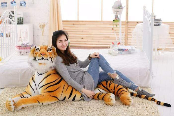 Planet Gates 30-120cm Giant Black Leopard Panther Plush Toys Soft Stuffed Animal Pillow Animal Doll Yellow White Tiger Toys For Children