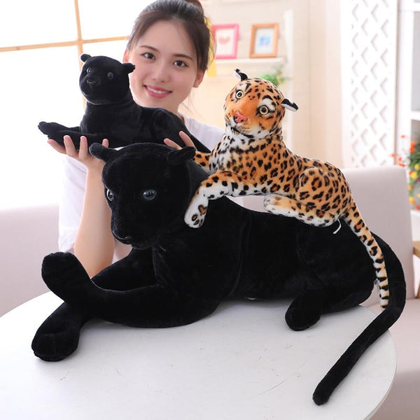Planet Gates 30-120cm Giant Black Leopard Panther Plush Toys Soft Stuffed Animal Pillow Animal Doll Yellow White Tiger Toys For Children