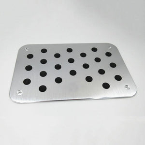 Planet Gates 30*20cm Car Inner Floor Carpet Mat Patch Foot Pedal Aluminum Car Floor Mat Pad Carpet Heel Plate Accessory