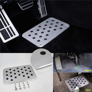 Planet Gates 30*20cm Car Inner Floor Carpet Mat Patch Foot Pedal Aluminum Car Floor Mat Pad Carpet Heel Plate Accessory