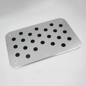 Planet Gates 30*20cm Car Inner Floor Carpet Mat Patch Foot Pedal Aluminum Car Floor Mat Pad Carpet Heel Plate Accessory