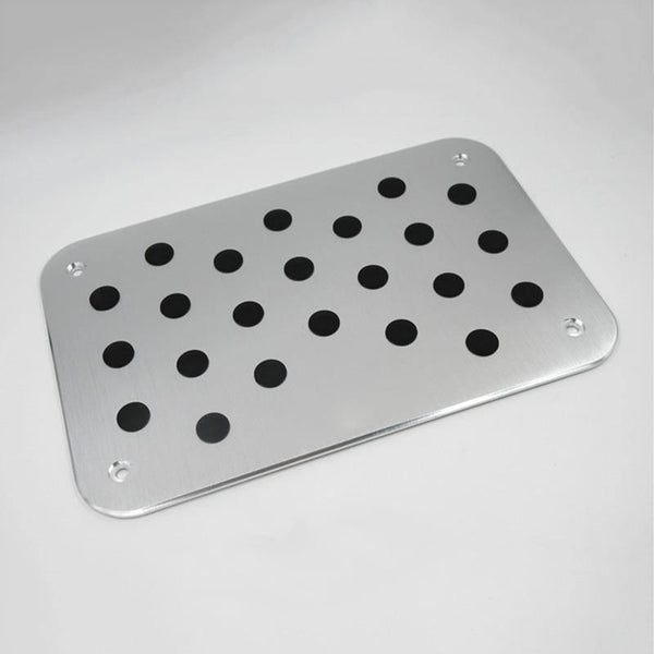 Planet Gates 30*20cm Car Inner Floor Carpet Mat Patch Foot Pedal Aluminum Car Floor Mat Pad Carpet Heel Plate Accessory