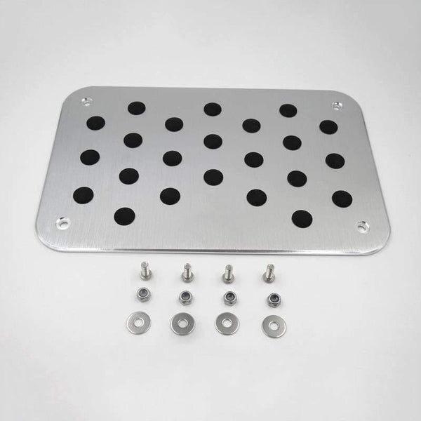 Planet Gates 30*20cm Car Inner Floor Carpet Mat Patch Foot Pedal Aluminum Car Floor Mat Pad Carpet Heel Plate Accessory