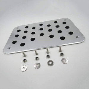 Planet Gates 30*20cm Car Inner Floor Carpet Mat Patch Foot Pedal Aluminum Car Floor Mat Pad Carpet Heel Plate Accessory