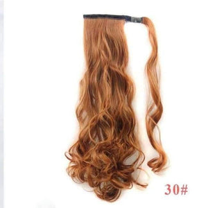 Planet Gates #30 / 22inches / China 22" Long Wave Clip In Hair Tail False Hair Ponytail Hairpiece With Hairpins Synthetic Wig Pony Tail Hair Extensions