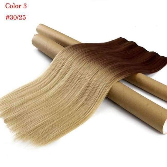 Planet Gates 8#/24# / 24inches Synthetic Straight Hair Clip in Hair Extension One Piece Ombre Color 24" 60cm 5Clips Hairpiece Gradient Hair Wigs