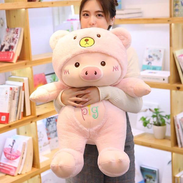 Planet Gates 30-60cm Lovely Pig Plush Toy Creative Cosplay Cat&Bear&Dog Doll Soft Stuffed Animals Toy for Children Baby Kawaii  Birhtday Gift
