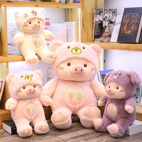 Planet Gates 30-60cm Lovely Pig Plush Toy Creative Cosplay Cat&Bear&Dog Doll Soft Stuffed Animals Toy for Children Baby Kawaii  Birhtday Gift