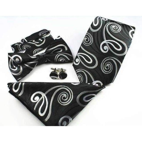 Planet Gates 30 GUSLESON New Plaid Paisley Tie Set 100% Silk Jacquard Mens Necktie Gravata Hanky Cufflinks Bowtie Set Mens Tie for Wedding Party