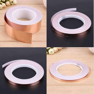 Planet Gates 30 Meters 15/20/30/40/50mm Single Conductive Adhesive Copper Foil Tape EMI Shielding Heat Resist for Electric Guitar