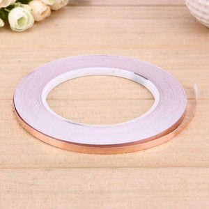 Planet Gates 30 Meters Single Side Conductive Copper Foil Tape Strip Adhesive EMI Shielding Heat Resist Tape 5mm 6mm 8mm 10mm