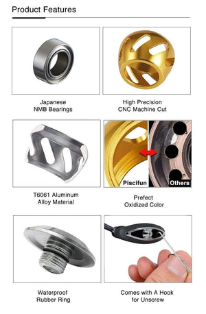 Planet Gates 30 mm Reel Handle Knob for SHIMANO STRADIC CI4 SW STRADIC FK SAHARA SEDONA STELLA NASCI DAIWA FUEGO TATULA STEEZ CALDIA EXIST