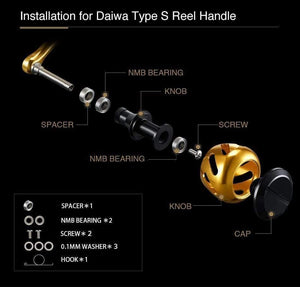 Planet Gates 30 mm Reel Handle Knob for SHIMANO STRADIC CI4 SW STRADIC FK SAHARA SEDONA STELLA NASCI DAIWA FUEGO TATULA STEEZ CALDIA EXIST