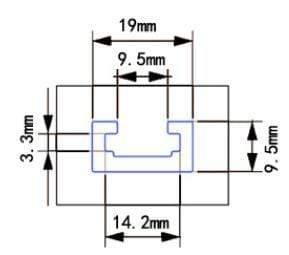 300-1220mm T-track T-slot Miter Track Jig T Screw Fixture Slot 19x9.5mm For Table Saw Router Table Woodworking Tool