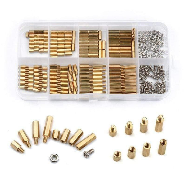 300 PCS M2/M3/M4 Hex Brass Copper Pillar Stand Off Hex Column Spacer Screw Nut Fastener Tool Set For Machine Automobile Kit
